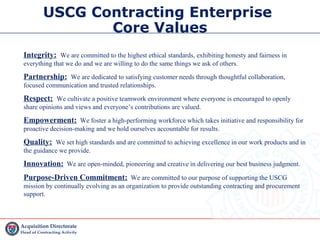 USCG Contracting Enterprise Strategic Framework | PPT
