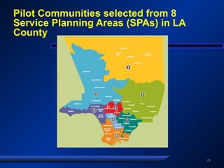 Pilot Communities selected from 8
Service Planning Areas (SPAs) in LA
County
79
 