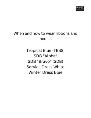 USCG Quick Guide For Uniform Medals and Ribbons wear and placement.pdf