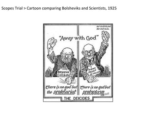 Scopes Trial > Cartoon comparing Bolsheviks and Scientists, 1925
 