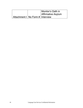 Monitor’s Oath in
                            Affirmative Asylum
     Attachment I No Form # Interview




40               Language Line Services Confidential Information
 