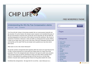Understanding No Win No Fee Compensation claims
Aug 6, 2011   admin   0 Comments




The ‘No win No fee’ phrase is becoming accepted into our consciousness during the last
                                                                                              Pages
two decades. For some however, the saying is given suspicion and resentment because of
the bad press that the companies who provide the service frequently get. We will within the
next few paragraphs try to bust some of the myths all around the expression. We all see an
abundance of adverts on television, online and within our newspapers from people offering     Categories
to take up your legal case on the no win no fee basis. Will we all understand how they work
and how they can be used? We’ll try and answer some questions you may have about               Aged Care
them below.                                                                                    business
                                                                                               Car Accident Claims
When were no win no fee claims introduced?                                                     Debts and claims
                                                                                               Dive
No win free solicitors arrangements were legalised within the Courts and Legal Services Act    Google+
of 1990. It arrived response to an issue with use of legal action for a large most of the      Health
population. Prior to the arrangements were introduced, the legal aid system was prevalent.     Industrial Claims
This provided money up front for individuals to bring court action whose earnings didn’t       Insurance
allow for it. Nevertheless the qualifying earnings limit had become so low that huge           photography
numbers of people were unable to get their chance to bring justice towards the courts.         Real Estate
                                                                                               Sports
Conditional fee arrangements – the legal term for no win free – were introduced as a           Tile Cleaning
                                                                                                                     PDFmyURL.com
 