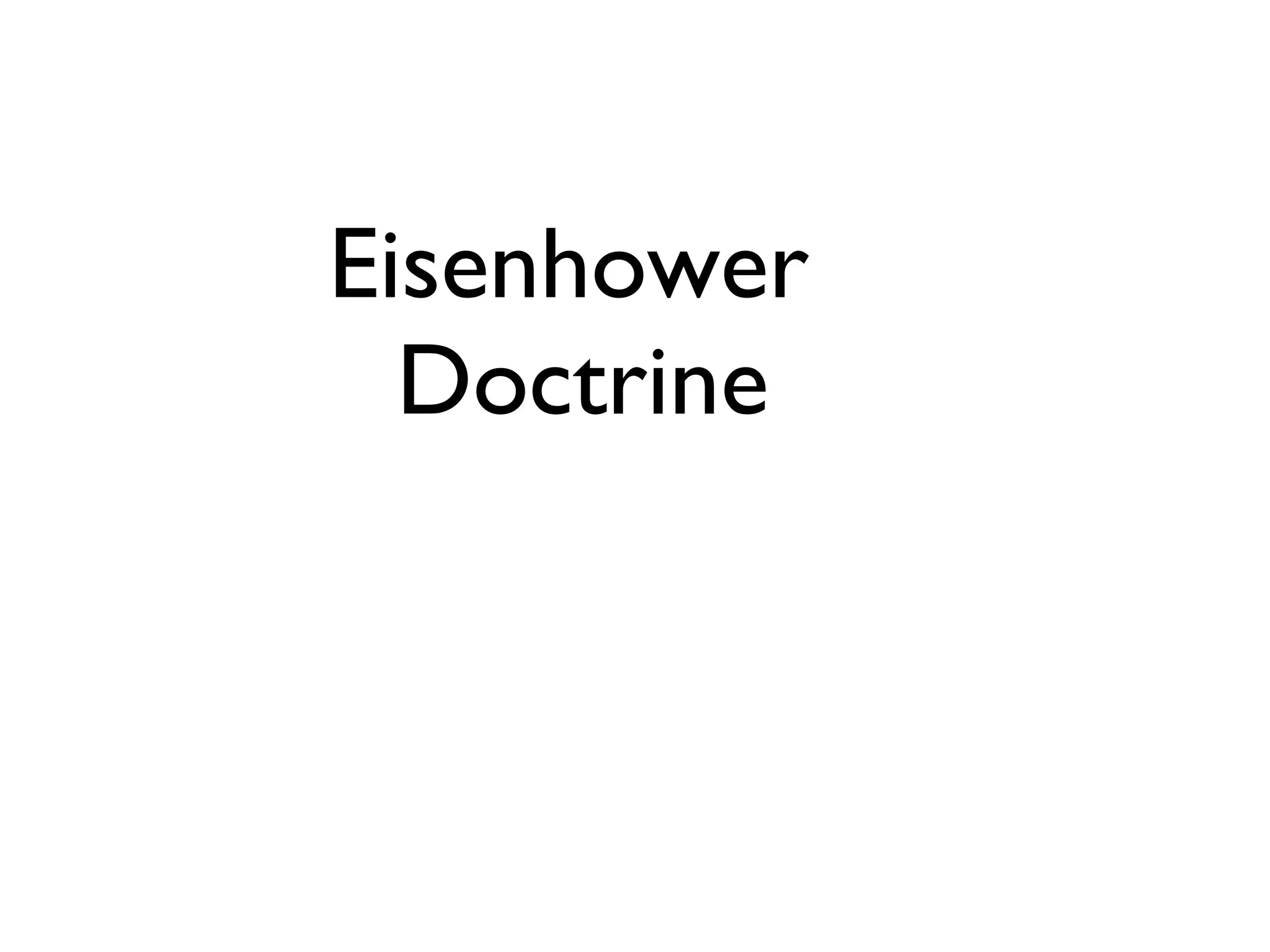Eisenhower  Doctrine 