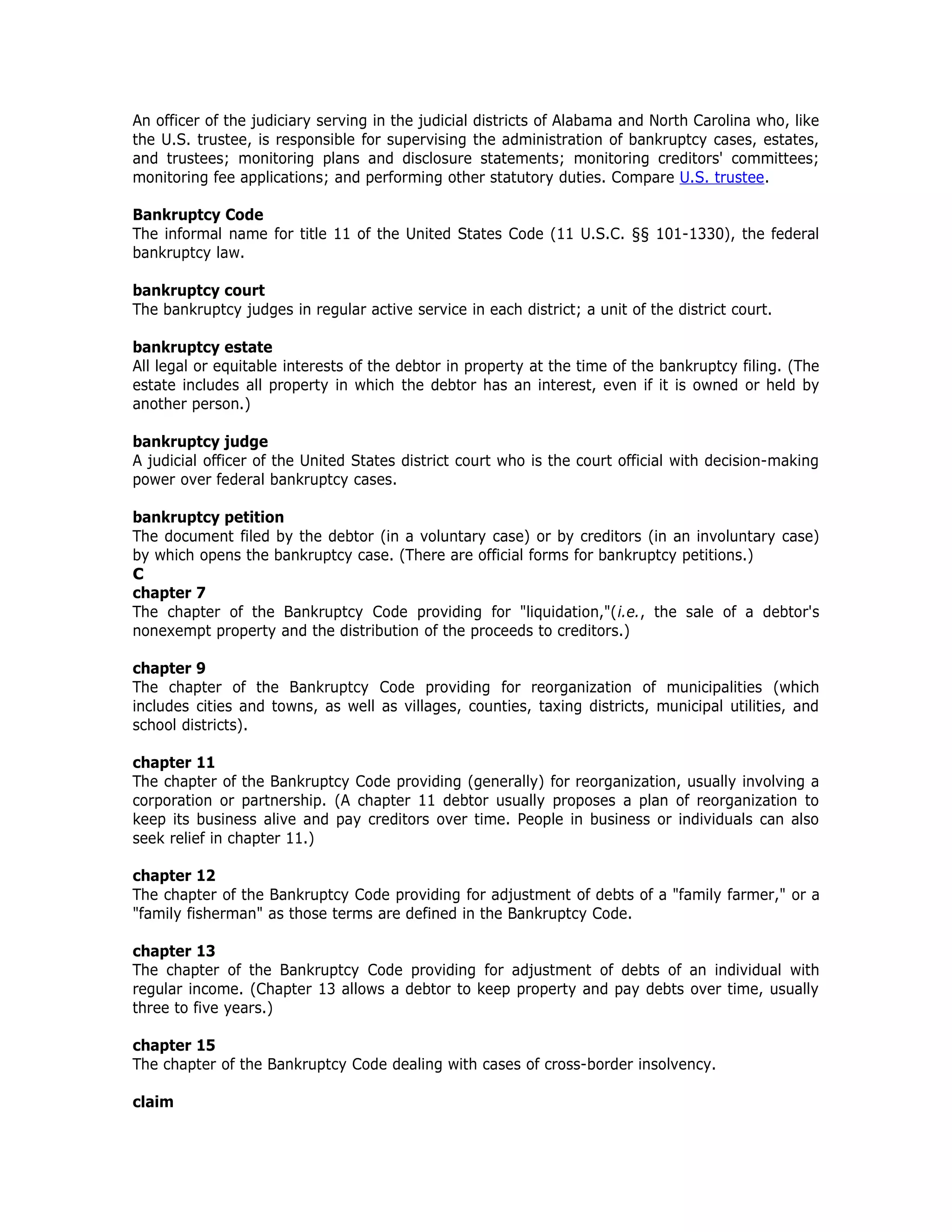 Us Courts Bankruptcy Basics