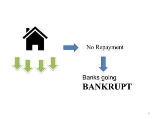 No Repayment
Banks going
BANKRUPT
9
 