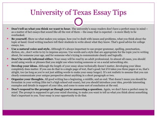“Activity and Character Driven College Application Essays: Ten Tips”