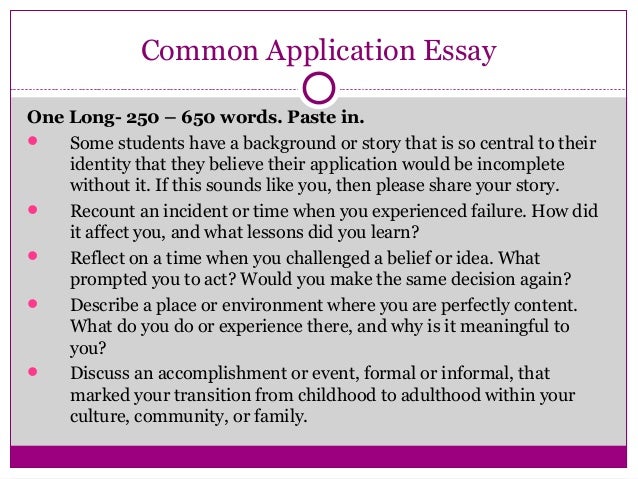 Coolege admissions essay word count