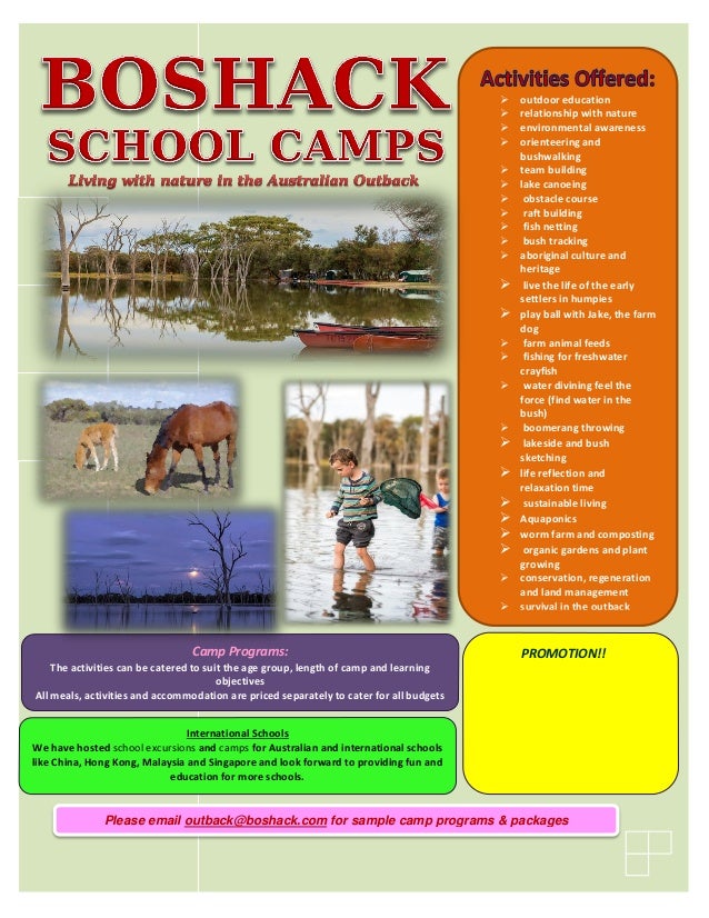 boshack school camp brochure camp brochure