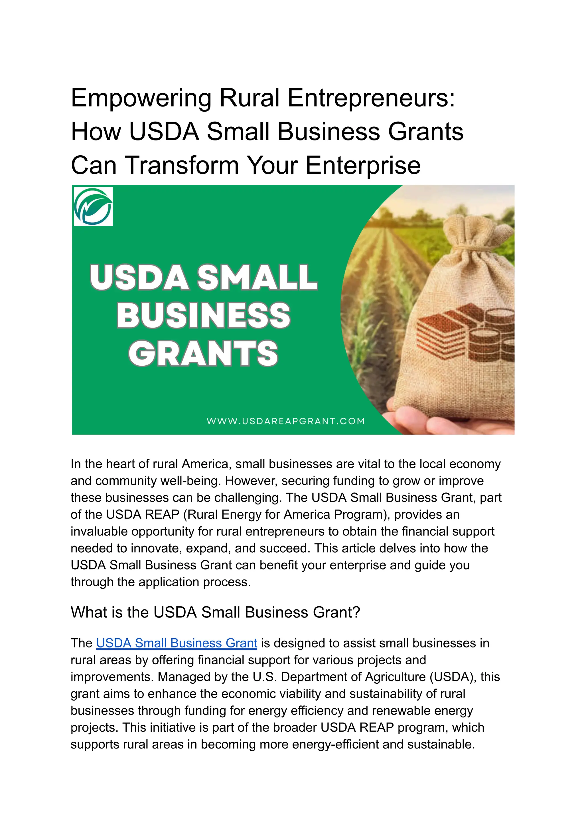 Usda Small Business Grants 2024 Pdf Fawne Juanita