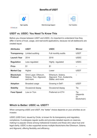 USDC vs USDT Investors Guide 2025.pdf. overview | PDF