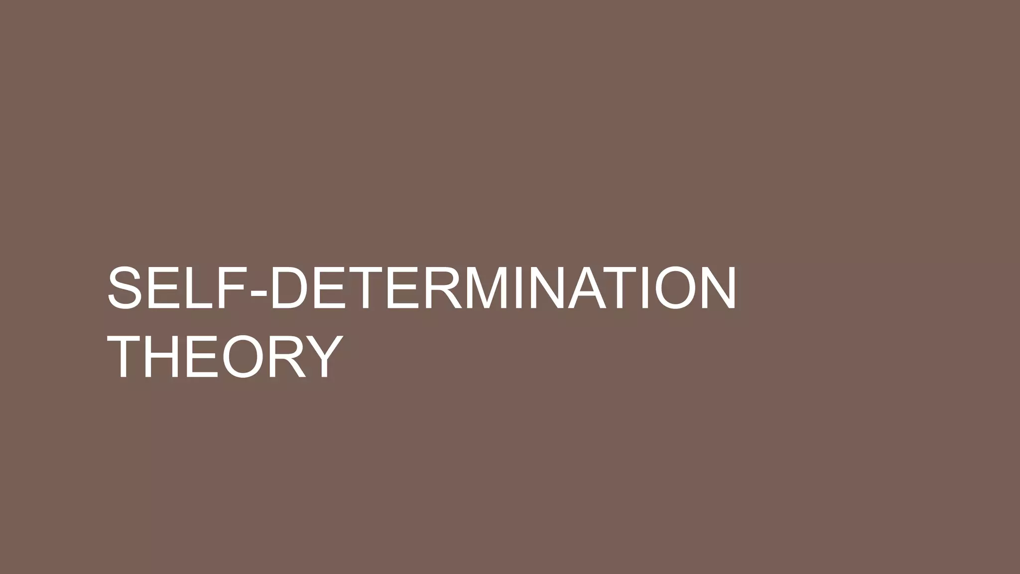 SELF-DETERMINATION
THEORY
 