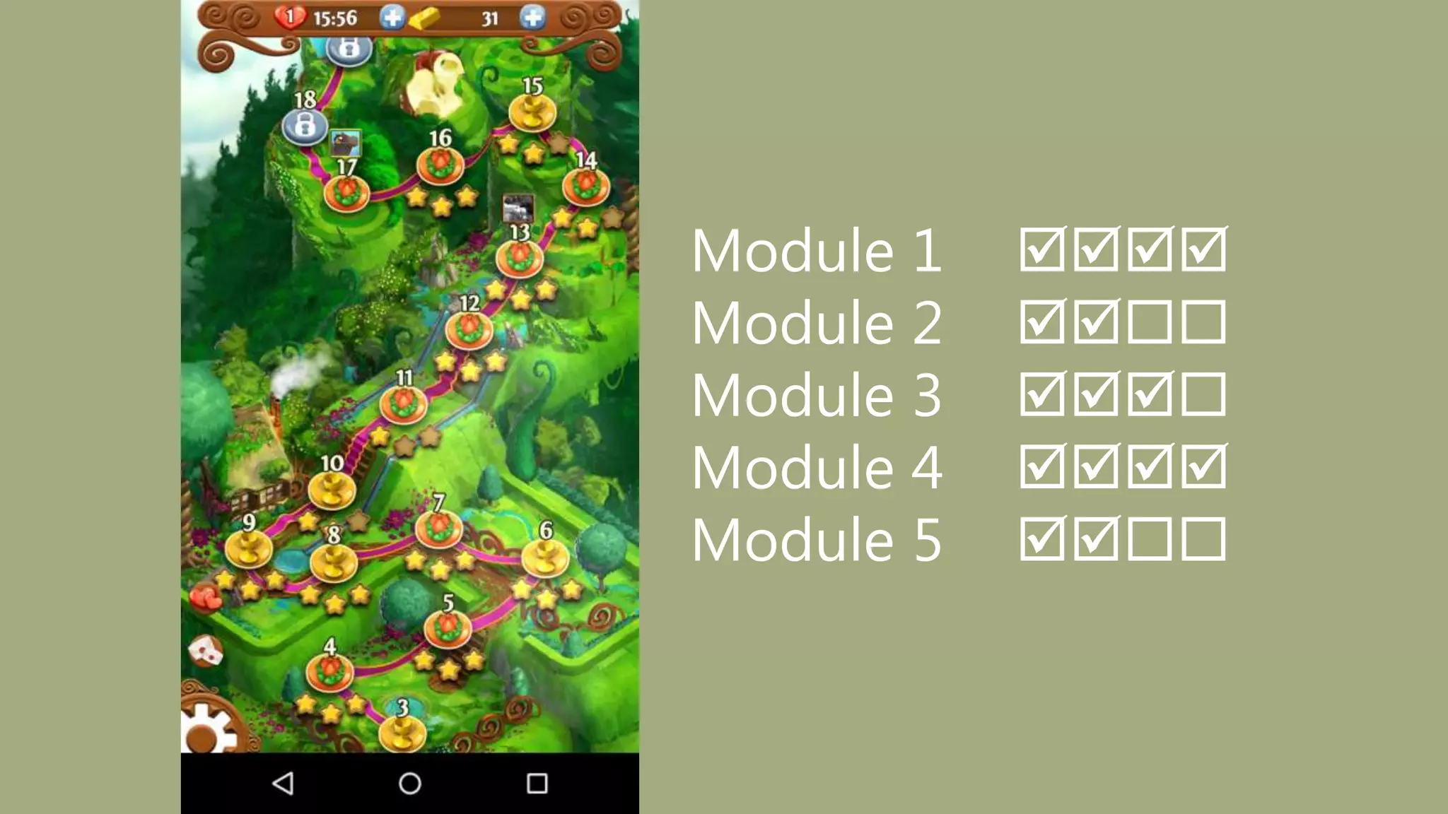 Module 1 
Module 2 
Module 3 
Module 4 
Module 5 
 