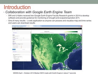 Cloud Computing for Drought Monitoring with Google Earth Engine | PPTX