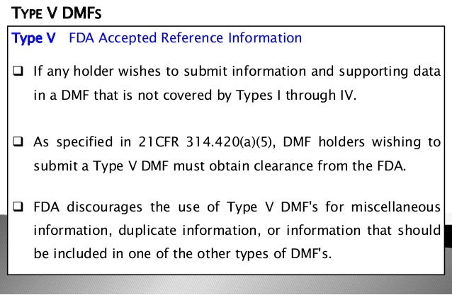 Dmf Process Chart Types Of Dmf | Guide on the Use of Type V Drug Master Files for ...