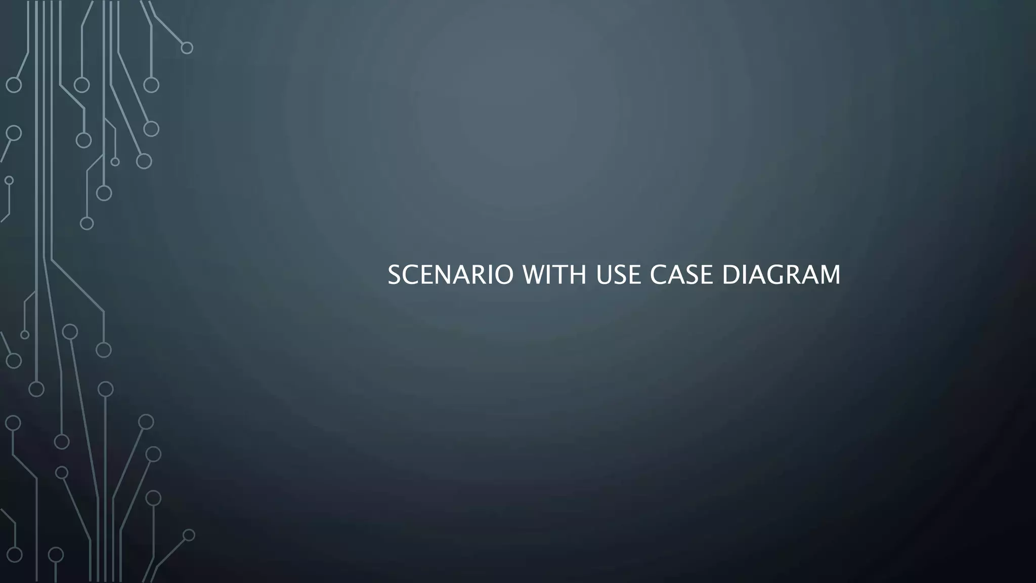 SCENARIO WITH USE CASE DIAGRAM
 