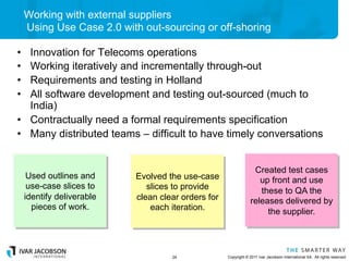 Working with external suppliers
     Using Use Case 2.0 with out-sourcing or off-shoring

•  Innovation for Telecoms opera...