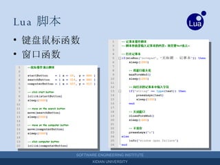 Use Lua For Configuration | PPT | Programming Languages | Computing