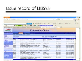 Issue record of LIBSYS
 