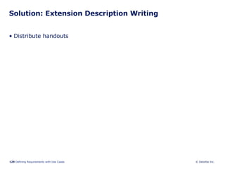 Solution: Extension Description Writing Distribute handouts 