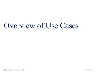Overview of Use Cases 