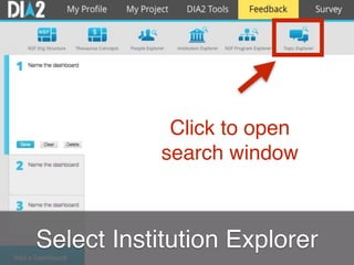 Select Institution Explorer
Click to open
search window
 