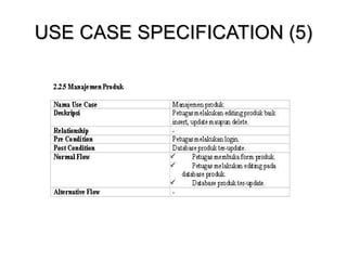 USE CASE SPECIFICATION (5) 