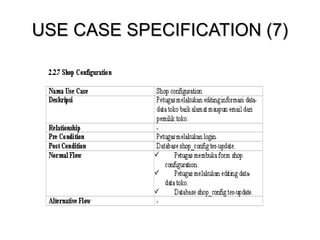 USE CASE SPECIFICATION (7) 
