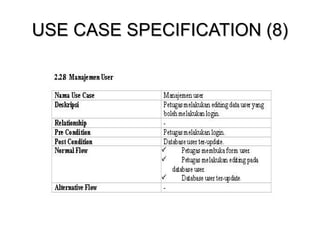 USE CASE SPECIFICATION (8) 