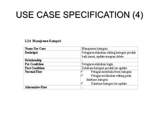 USE CASE SPECIFICATION (4) 
