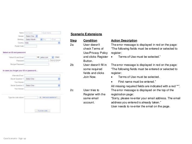 Simple Example On Use Case Scenarios