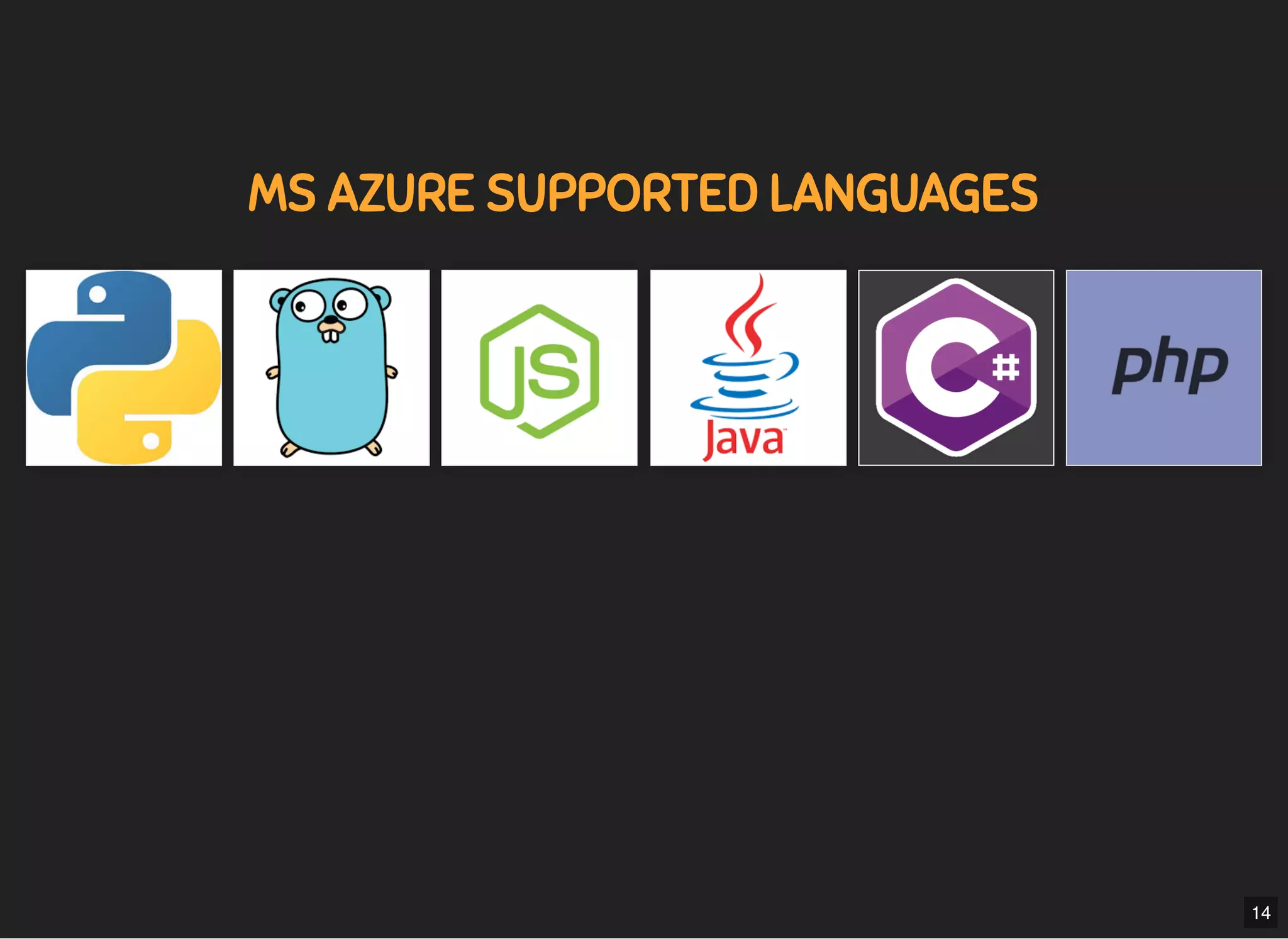 5/7/2019 MLSDev
localhost:8000/?print-pdﬁ#/ 32/80
MS AZURE SUPPORTED LANGUAGESMS AZURE SUPPORTED LANGUAGES
14
 