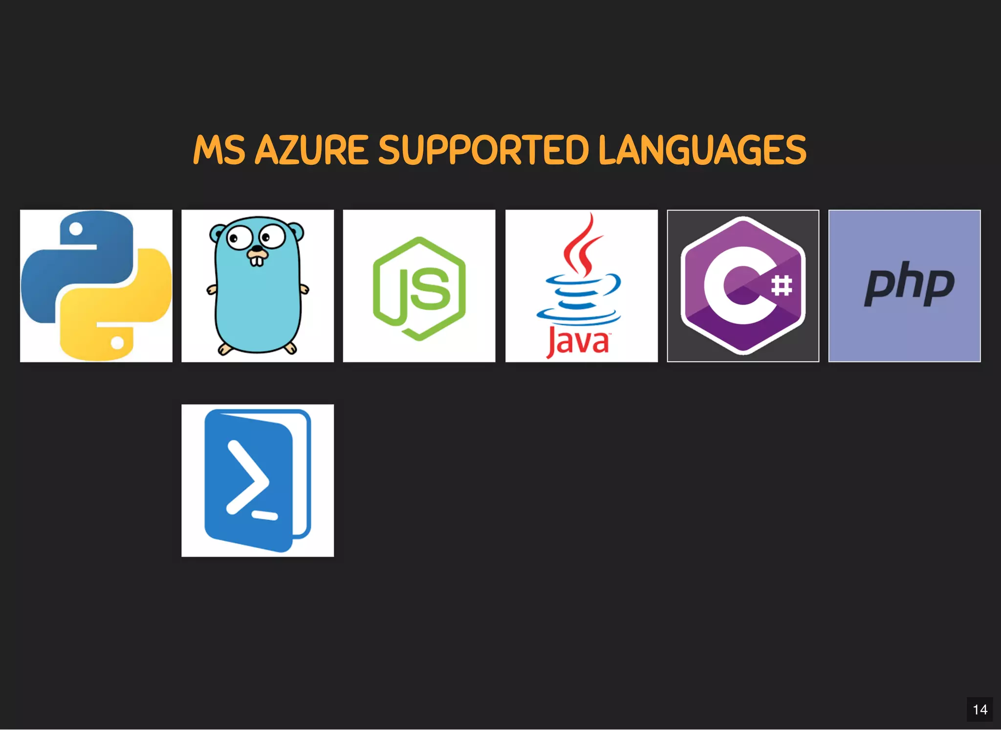 5/7/2019 MLSDev
localhost:8000/?print-pdﬁ#/ 33/80
MS AZURE SUPPORTED LANGUAGESMS AZURE SUPPORTED LANGUAGES
14
 