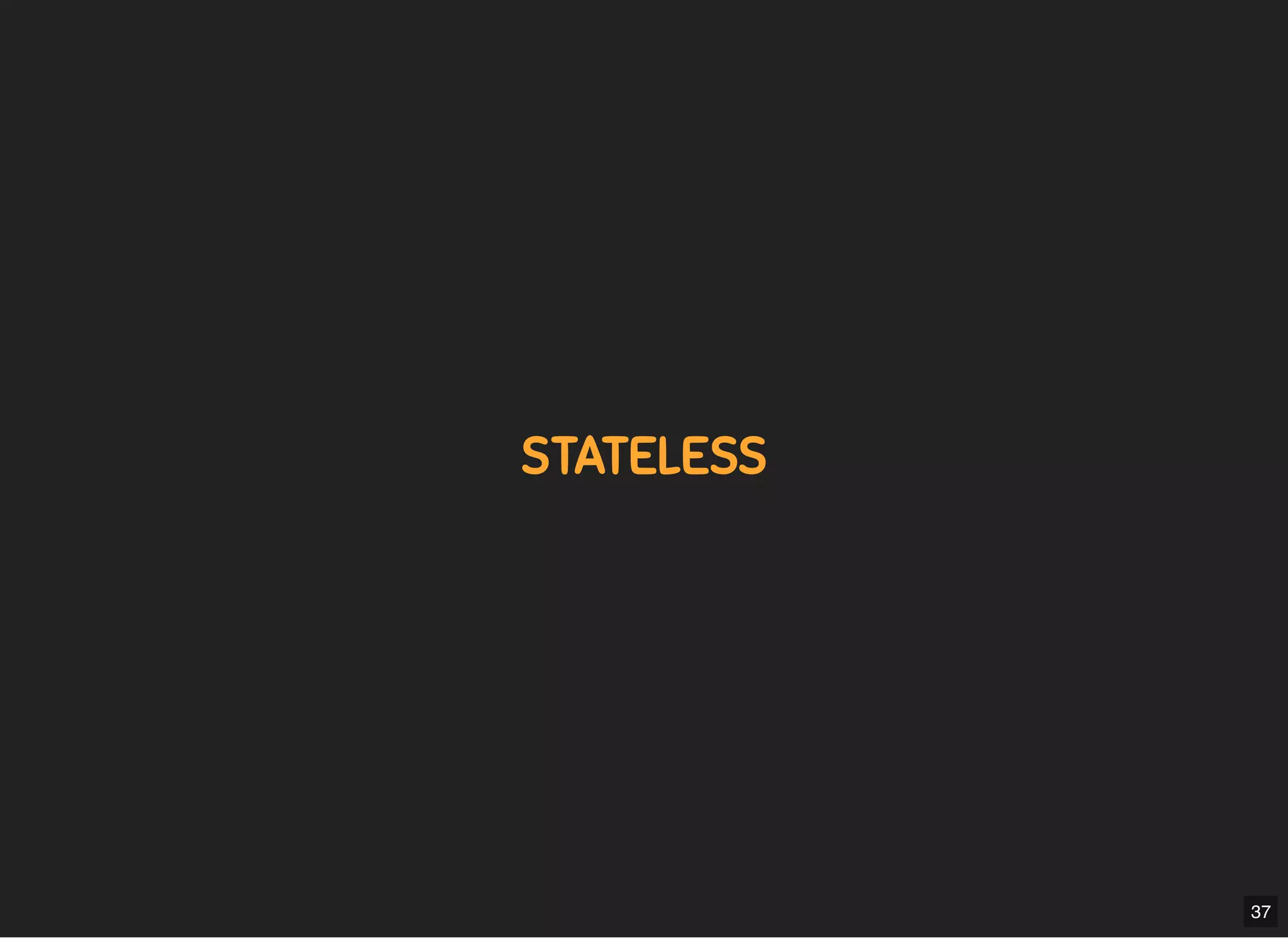 5/7/2019 MLSDev
localhost:8000/?print-pdﬁ#/ 64/80
STATELESSSTATELESS
37
 