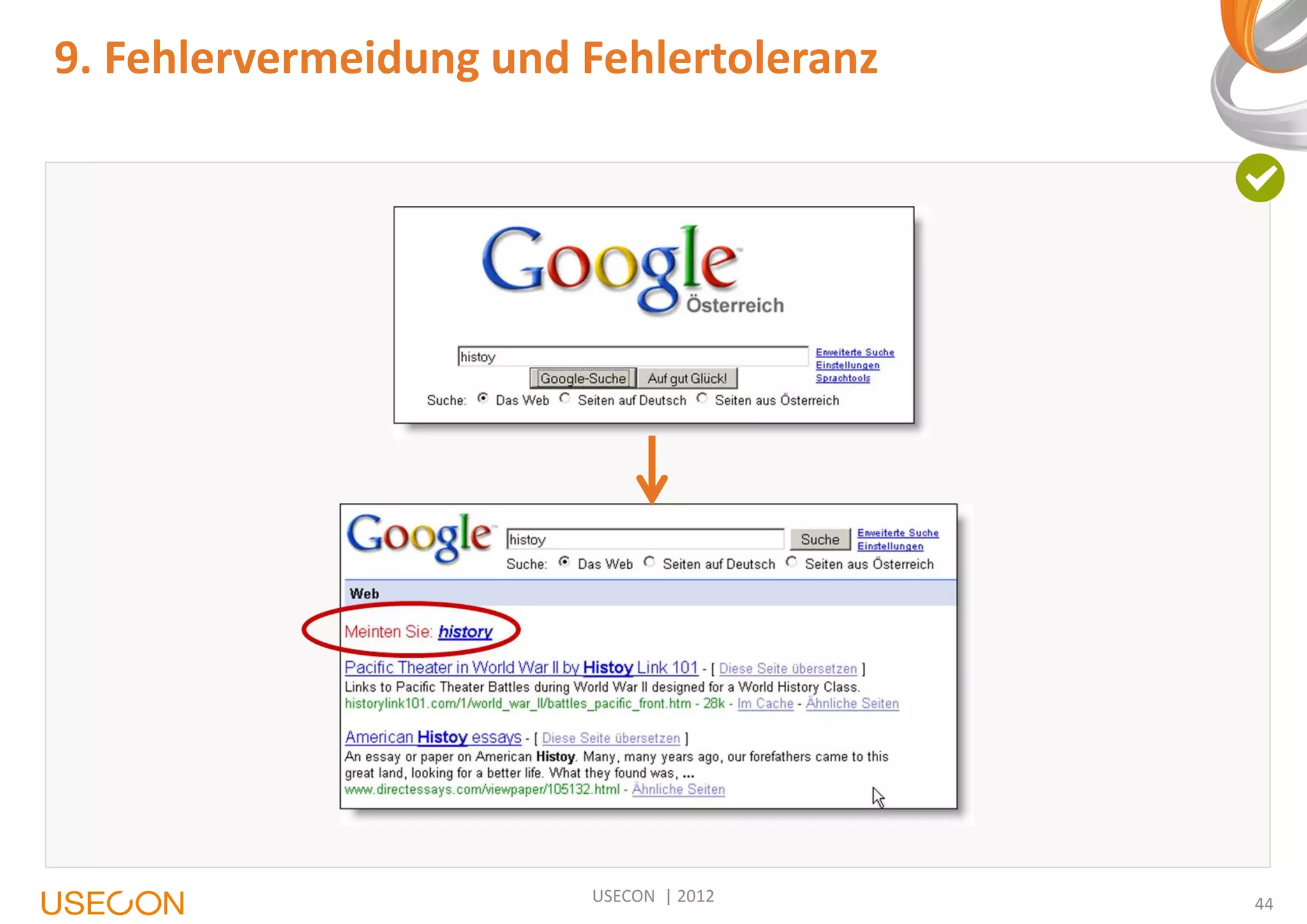 9. Fehlervermeidung und Fehlertoleranz

USECON | 2012

44

 