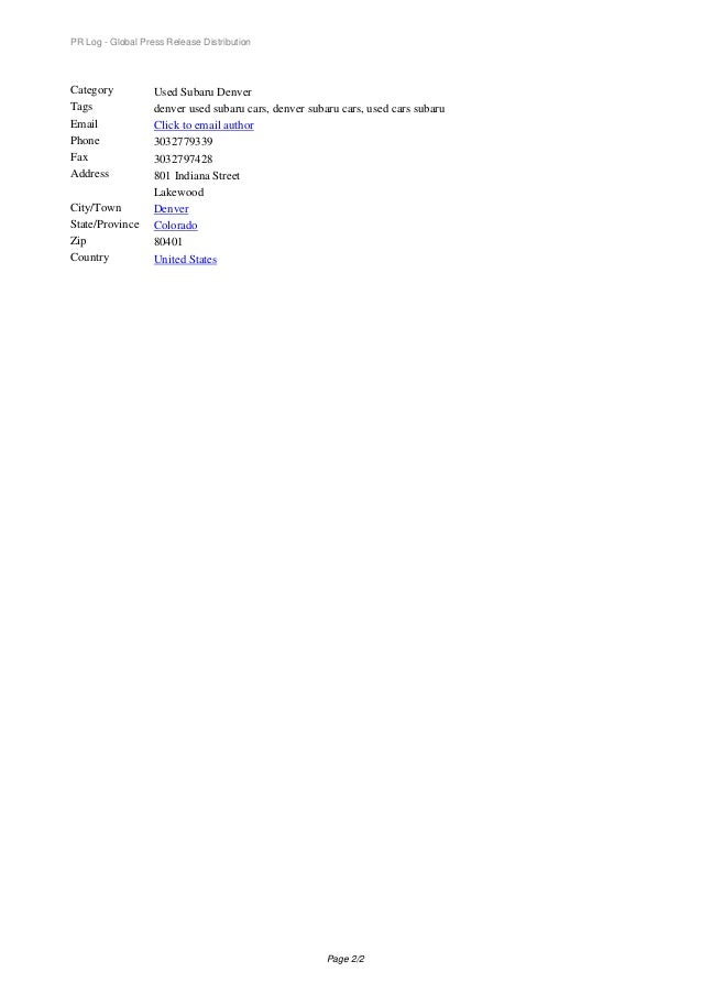 Used Subaru Denver >> Used Subaru Cars For Sale Denver Used Subaru Denver >> Used Subaru Cars For Sale Denver