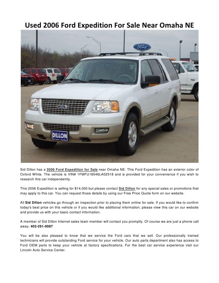 Used 2006 Ford Expedition For Sale Near Omaha NE