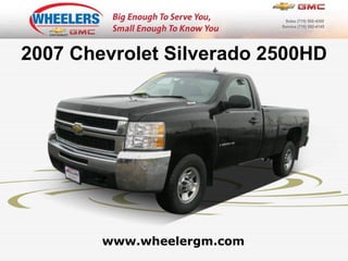 www.wheelergm.com 2007 Chevrolet Silverado 2500HD 