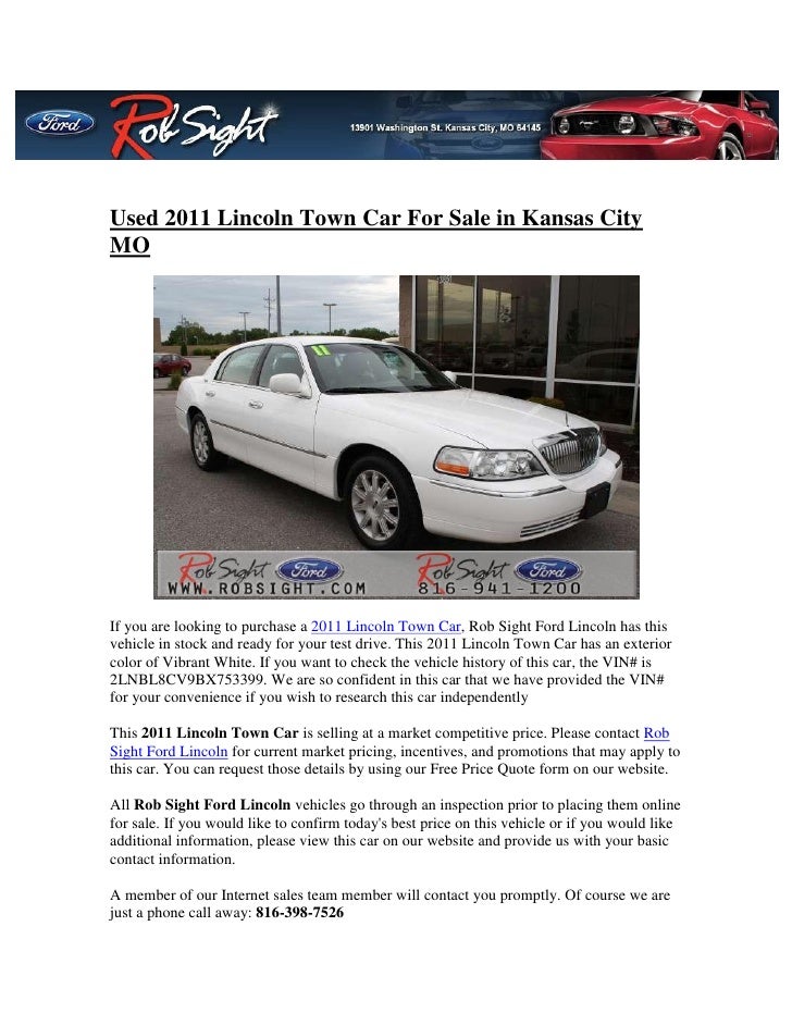 Used 2011 Lincoln Town Car For Sale in Kansas City MO