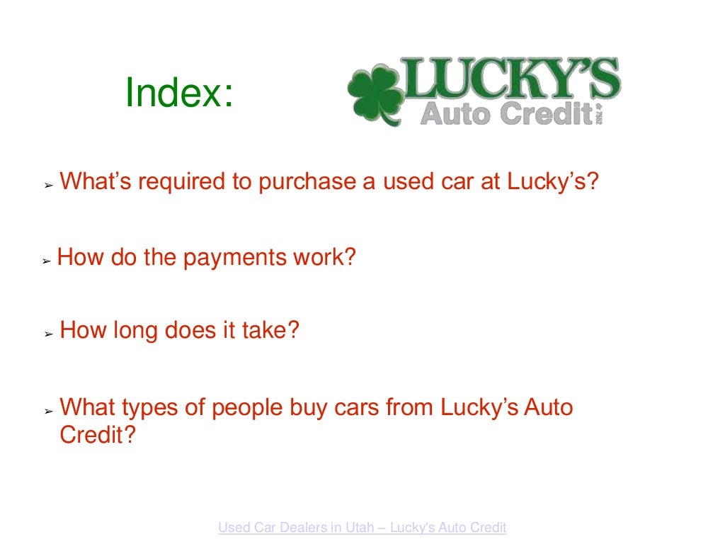 Used Car Dealers in Salt Lake City Lucky's Auto Credit