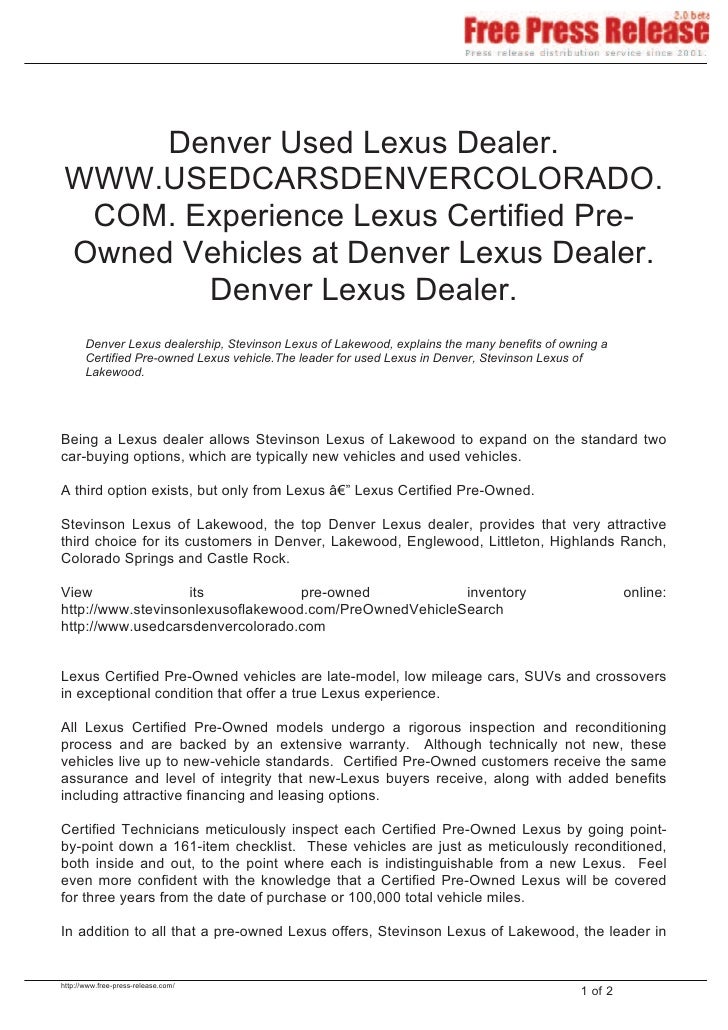 Lexus Dealership Denver >> Used Cars Denver Colorado Lexus Dealership Denver >> Used Cars Denver Colorado