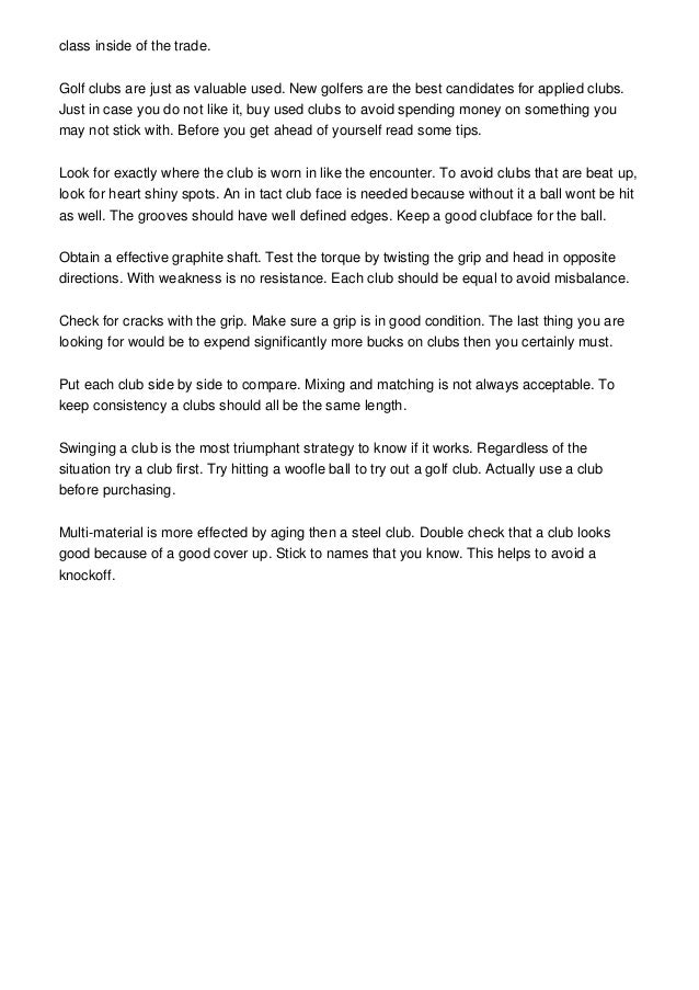 buy second hand golf