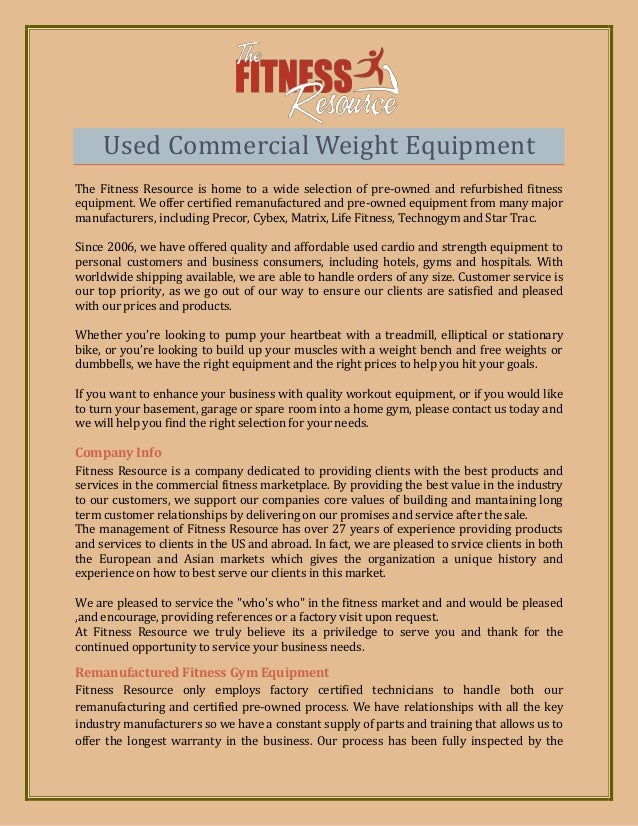 Used Commercial Weight Equipment