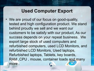 Standard Computer Export Image Used Computer Export | PPT