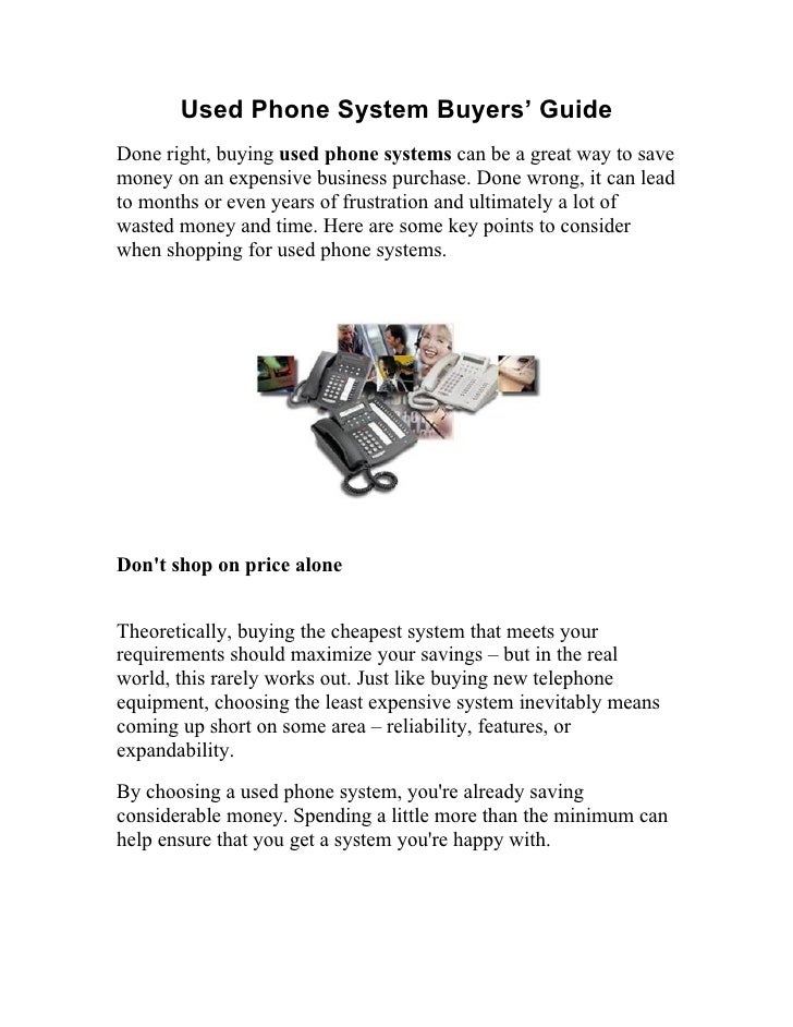 Used Phone System Buyers Quick Reference Guide