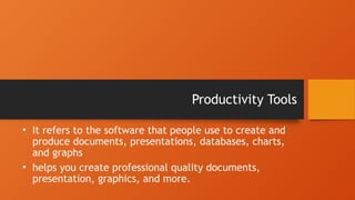 Using Productivity Tools Empowerment Pptx