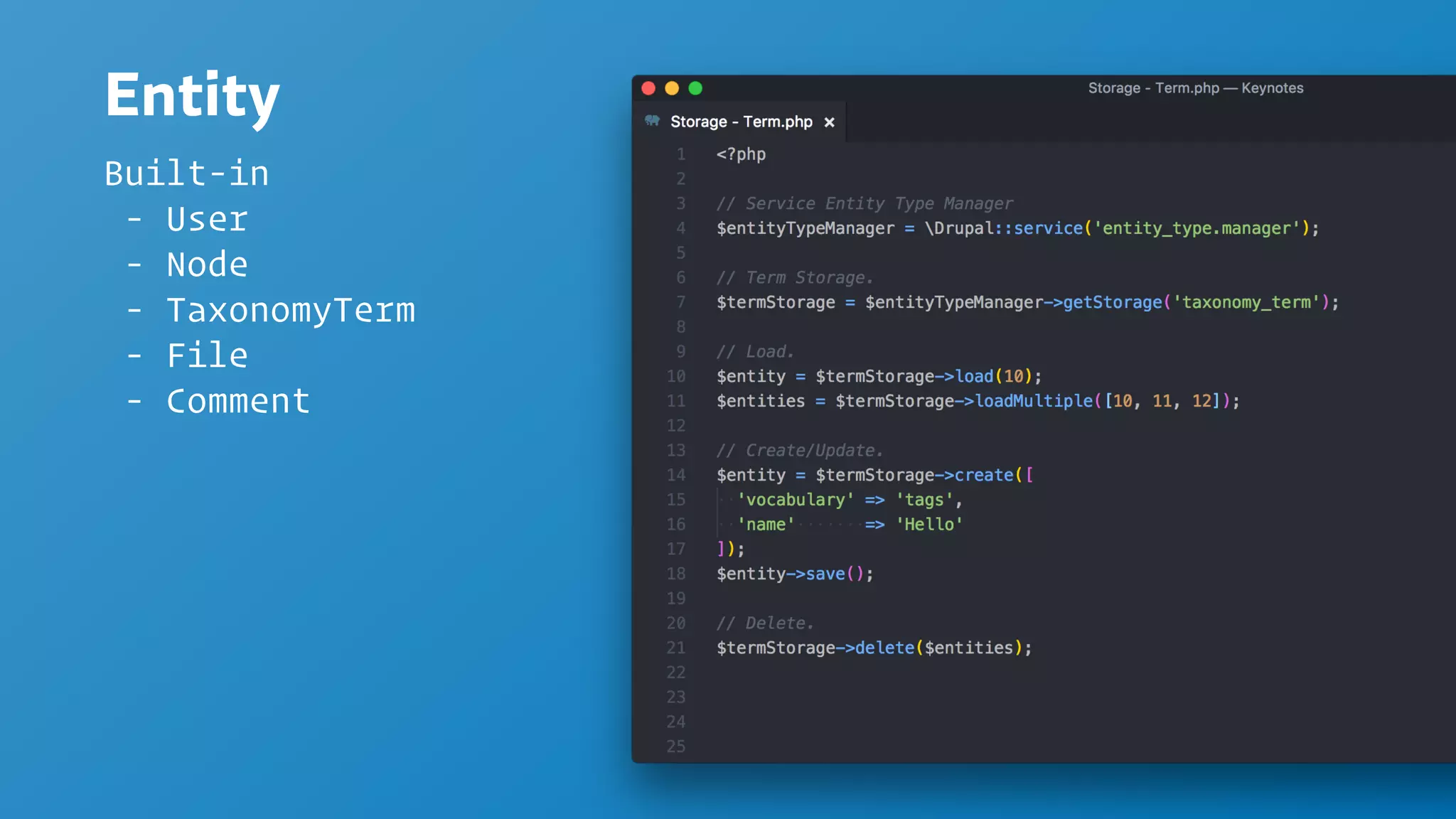 Services
Everything that your app "does" is actually
done by a service
- Decoupled
- Reusable
- Pluggable
- Testable
 