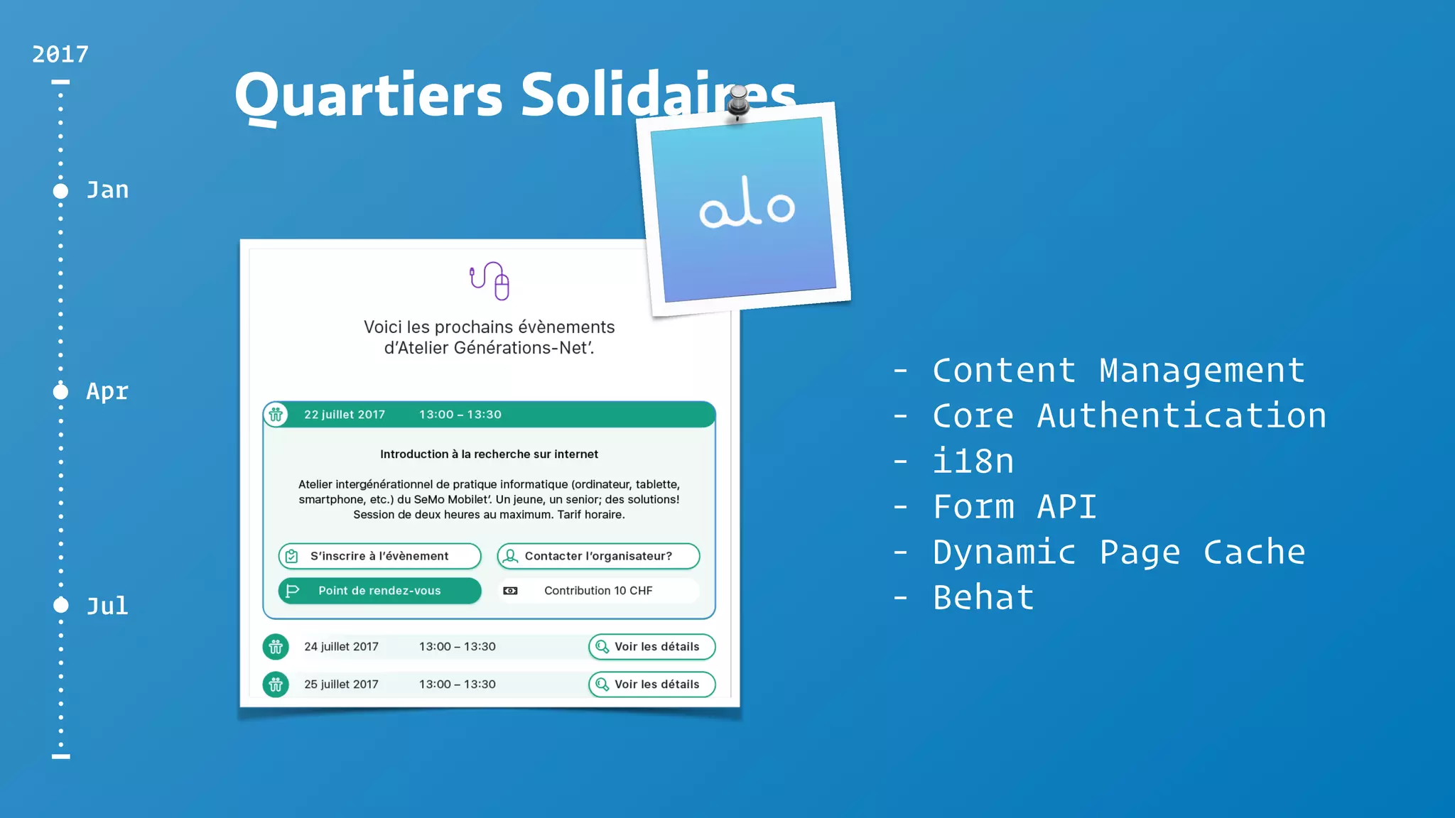 Jan
Apr
2017
- Previously Drupal 7
- Migrate API
- Core Authentication
- Dynamic Page Cache
- REST Compliant
Epic Game Jam
 