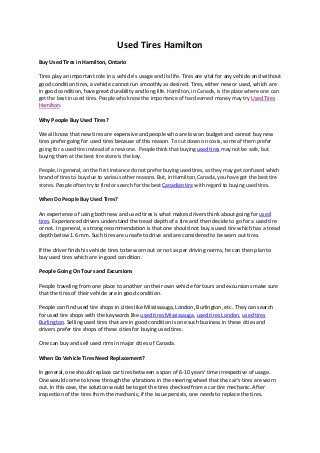 Used Tires Hamilton | Round & Around Tire Inc.| Canadian Tire