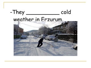 -They __________ cold
weather in Erzurum.
 