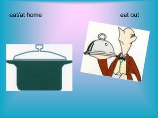 eat/at home eat out
 